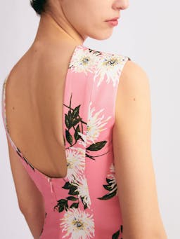 Nodin gown in pink dahlia floral print taffeta faille Dresses Emilia Wickstead    - Collagerie