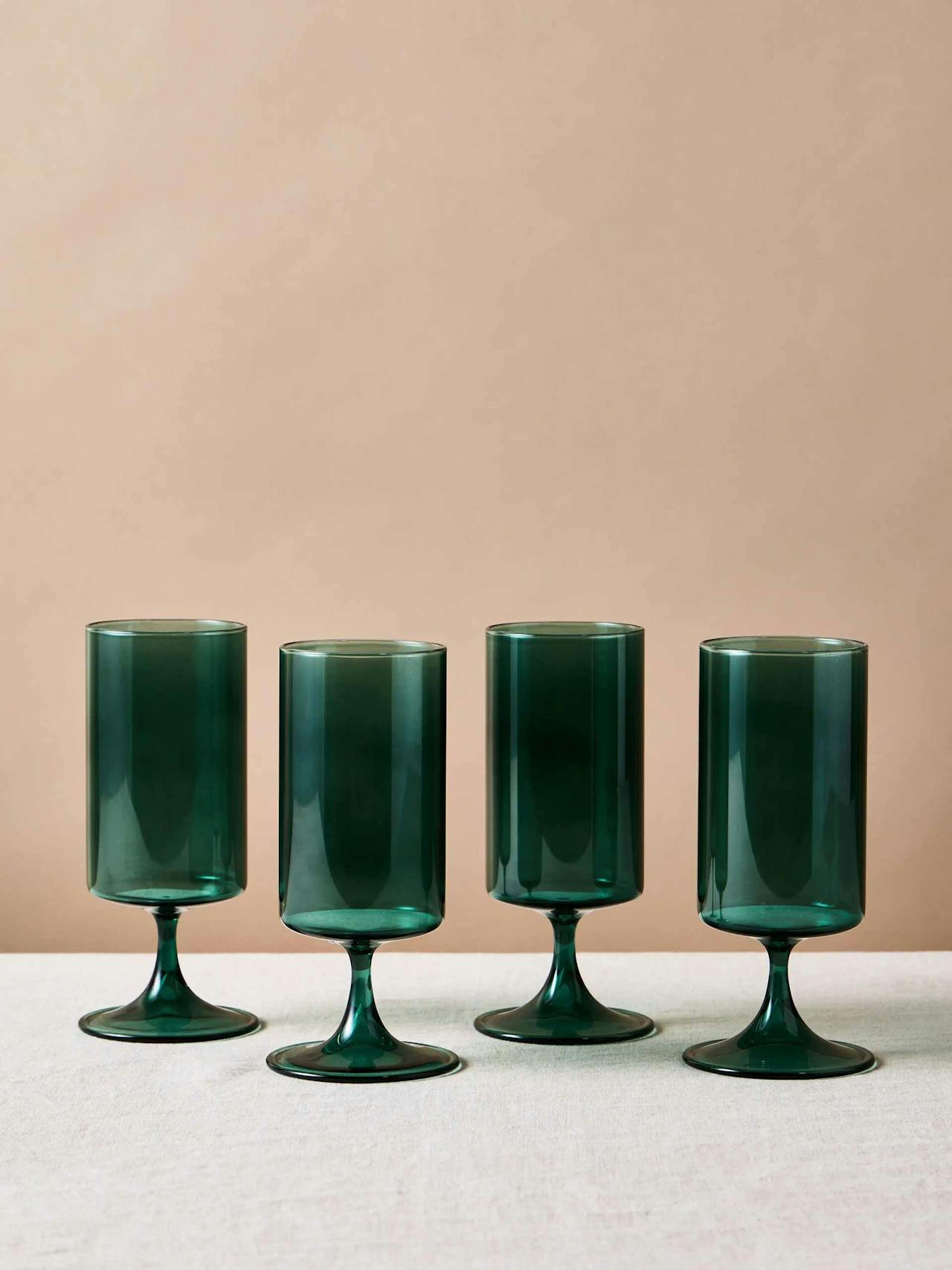 Bibi green glass tumblers (set of 4)