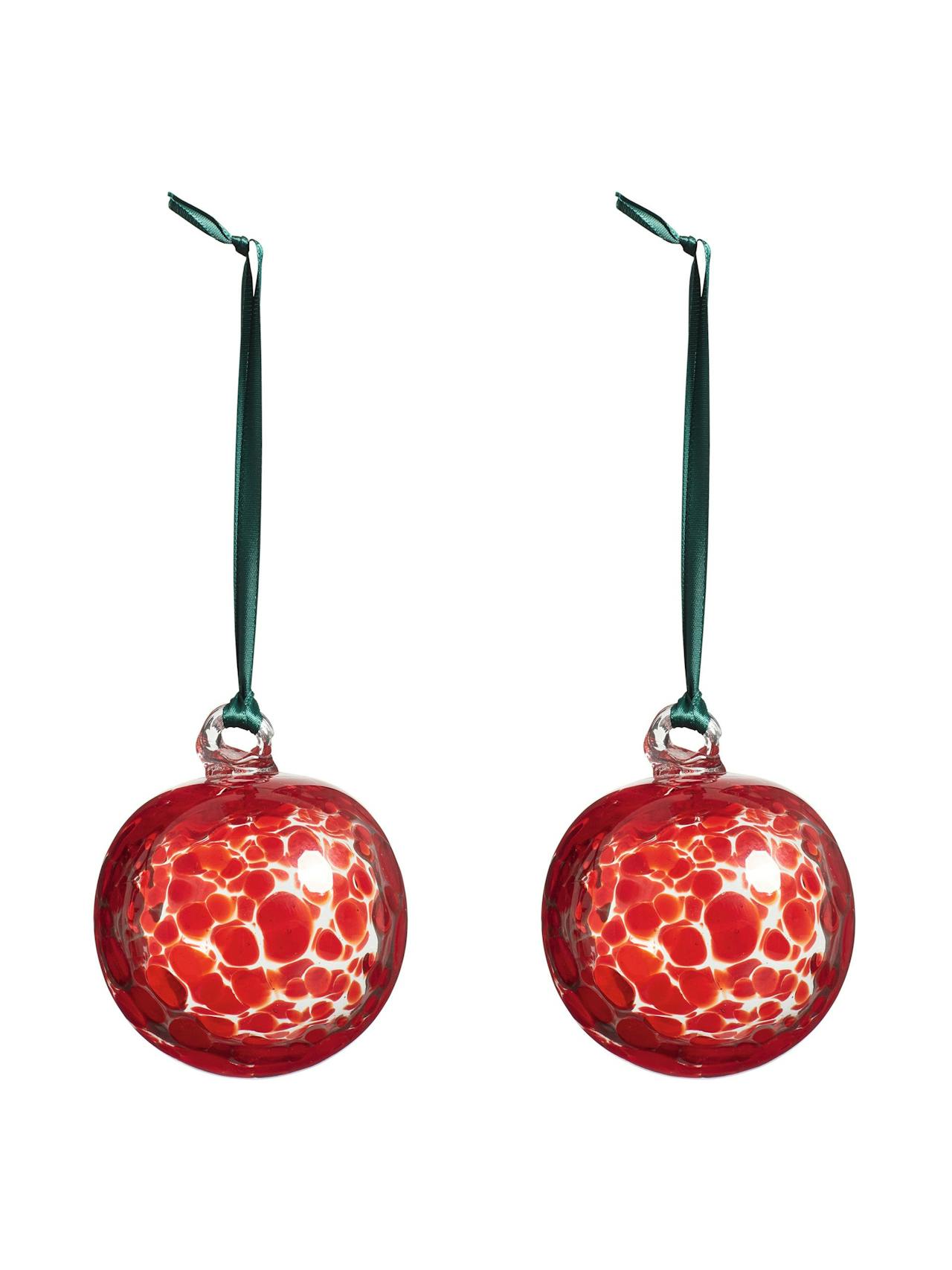 Glass bauble tree decorations (set of 2)