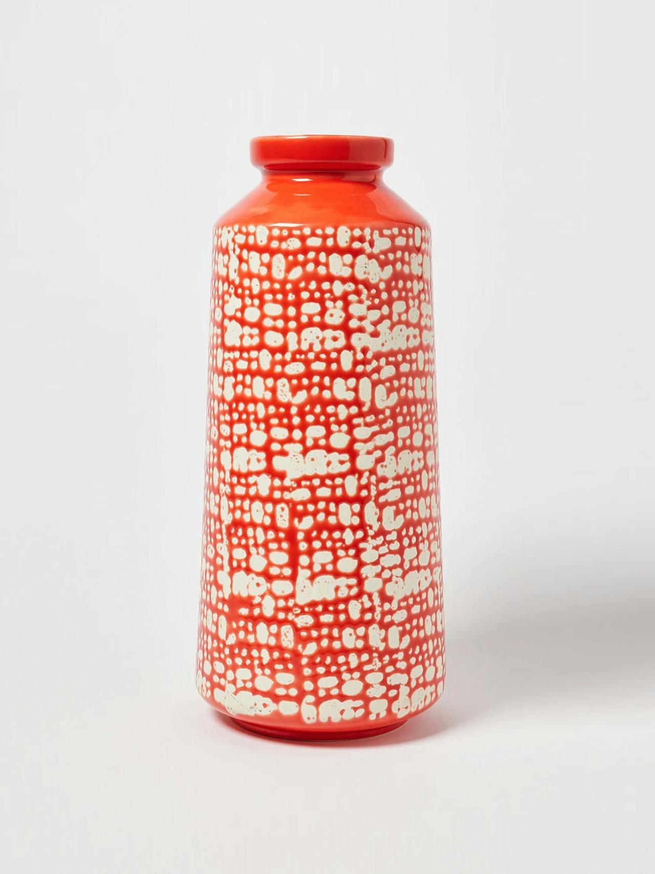 Amber red speckled ceramic vase