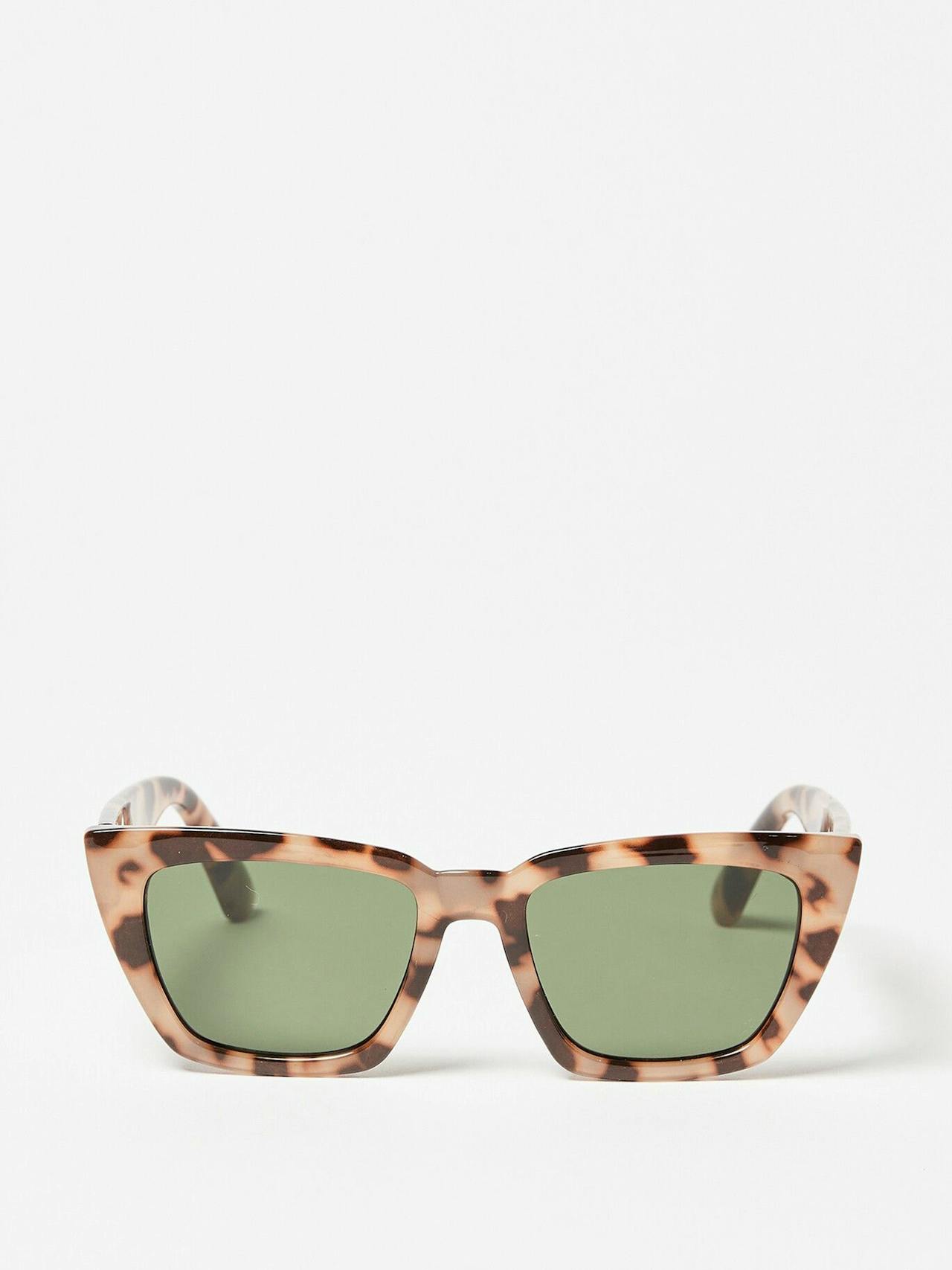 Cat eye faux tortoiseshell square sunglasses