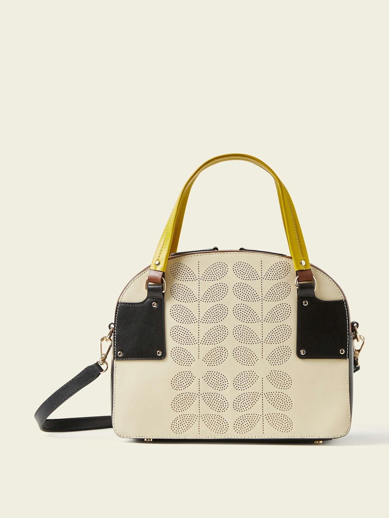 Luna bowling bag in Cream Punched Flower