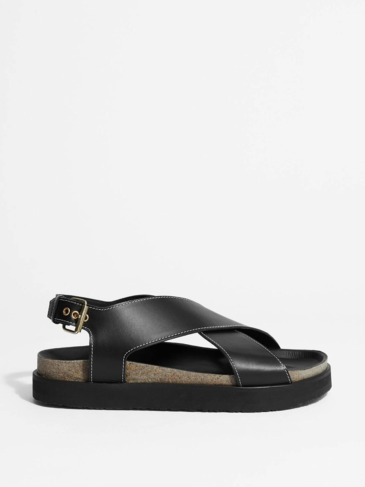 Criss-cross leather sandals