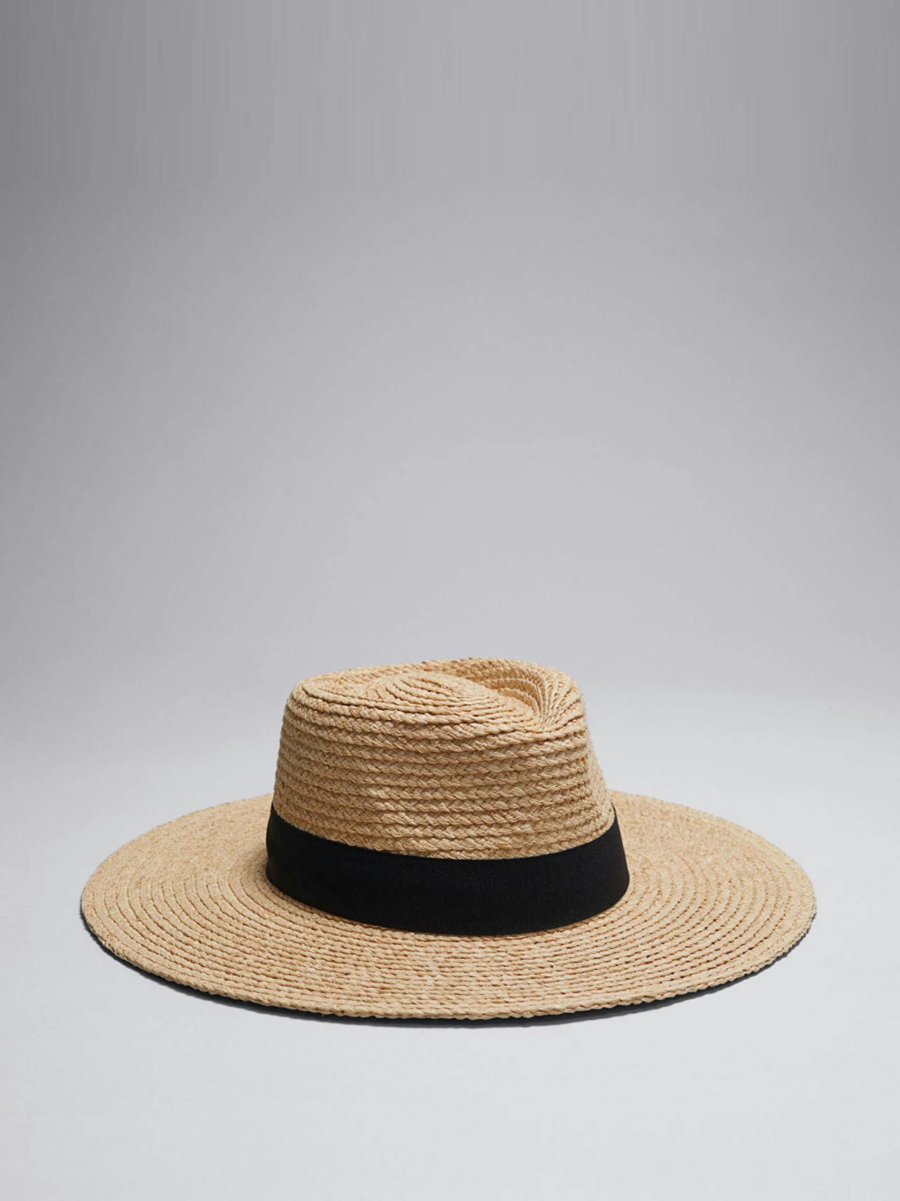 Grosgrain-trimmed straw hat