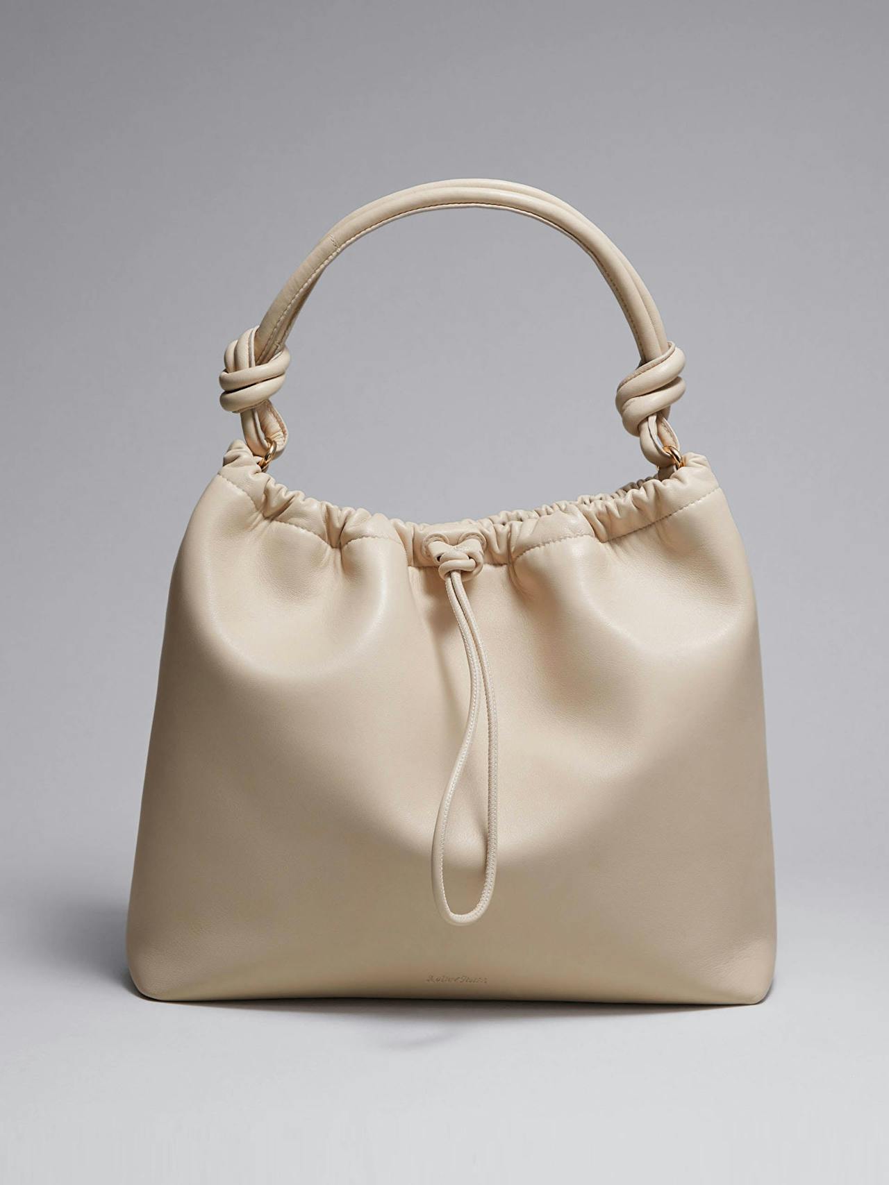 Knotted leather tote bag