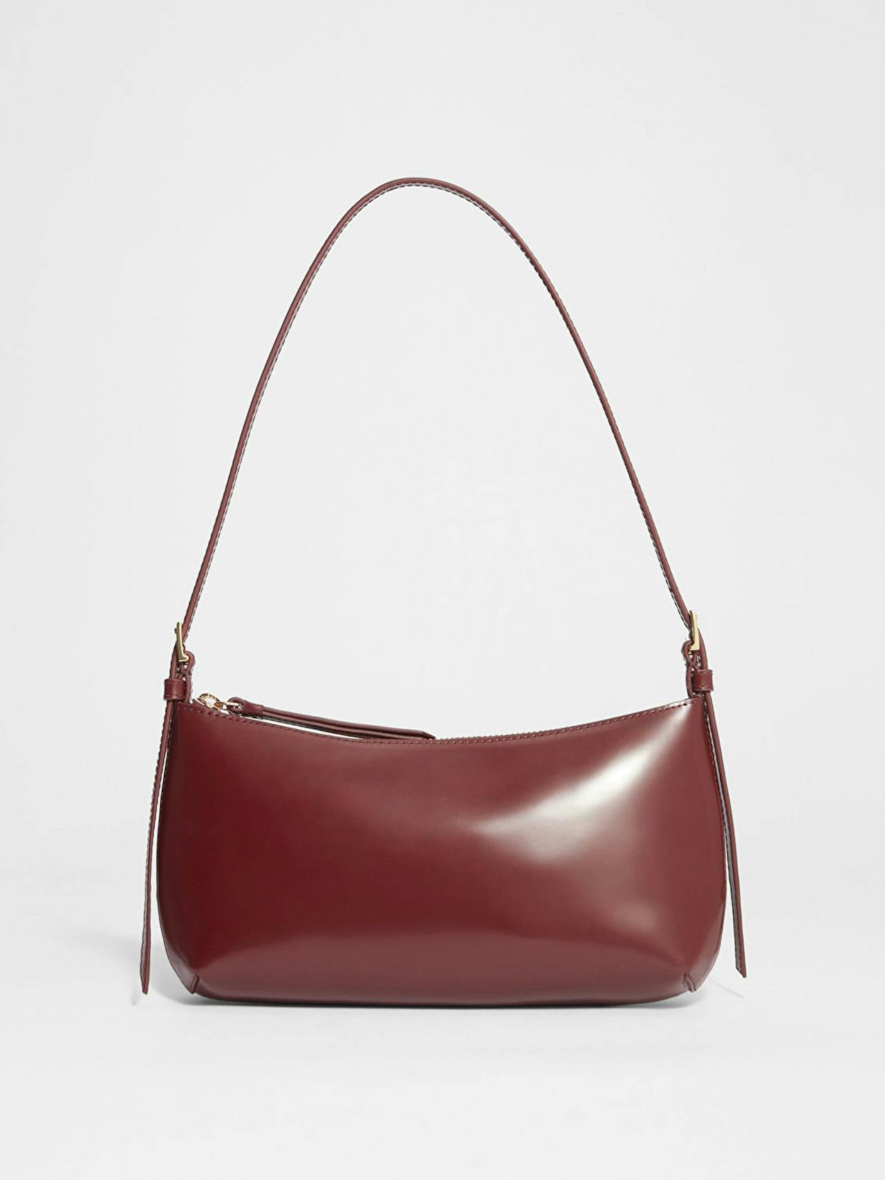 Glossed-leather shoulder bag