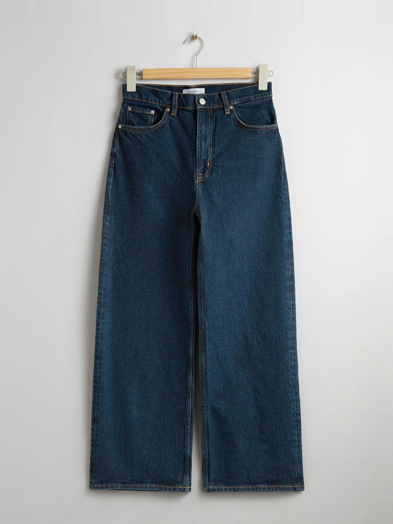 Wide cropped jeans in blue