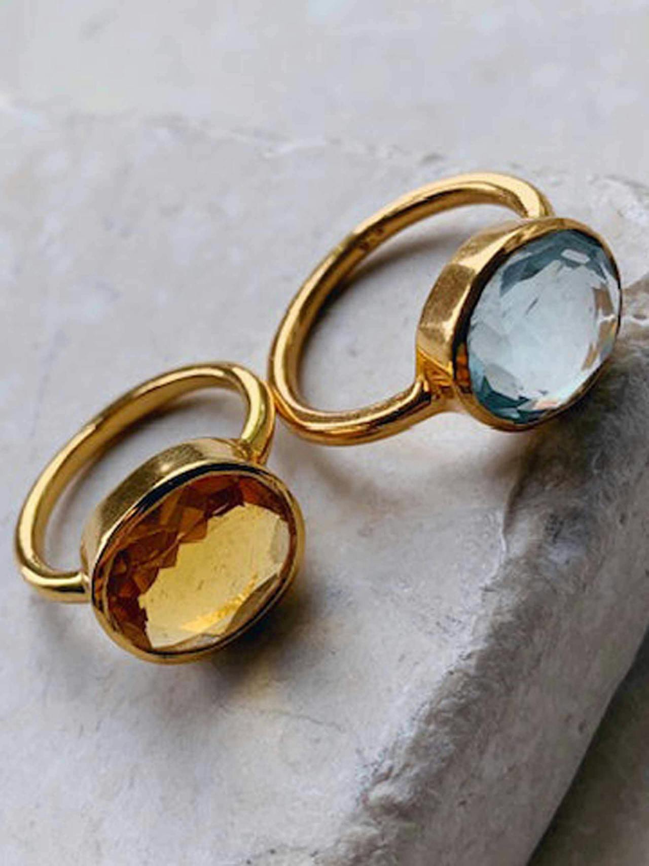 Light blue Oval chunky ring Rings Shyla Jewellery    - Collagerie