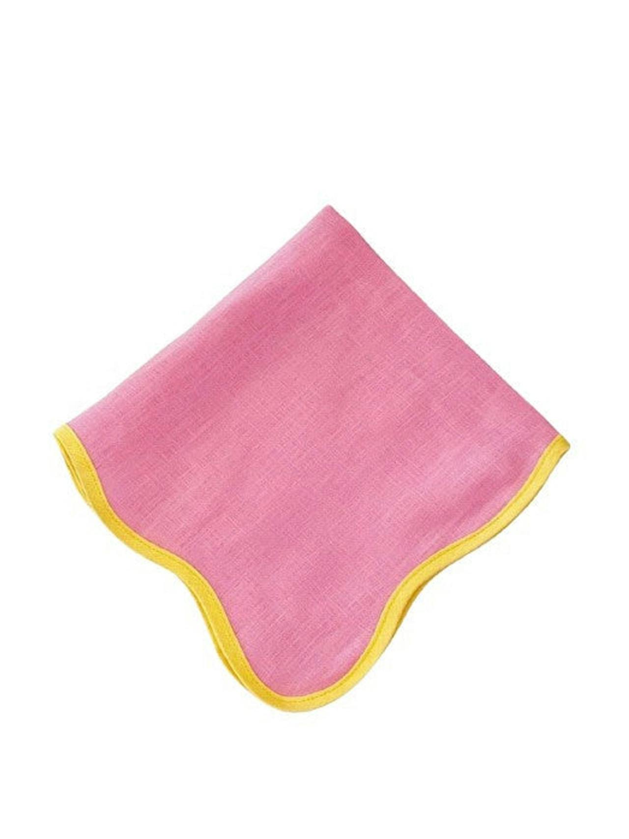 Pink and yellow scalloped napkin
