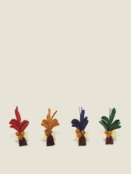 Palmito woven palm tree napkin rings, set of 4 Woven Napkin Rings The Colombia Collective    - Collagerie