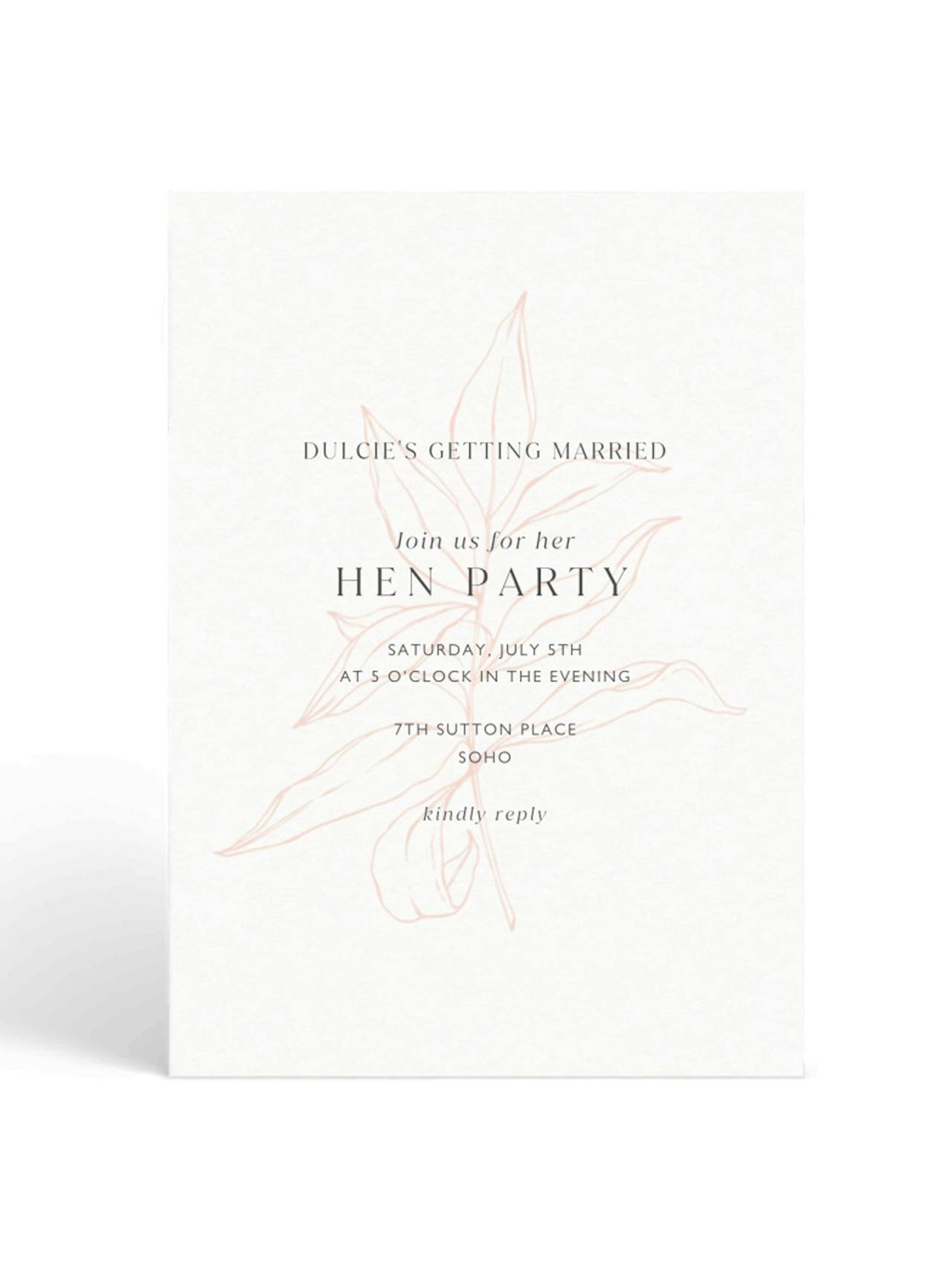 Leaf Motif party invitation (set of 10)