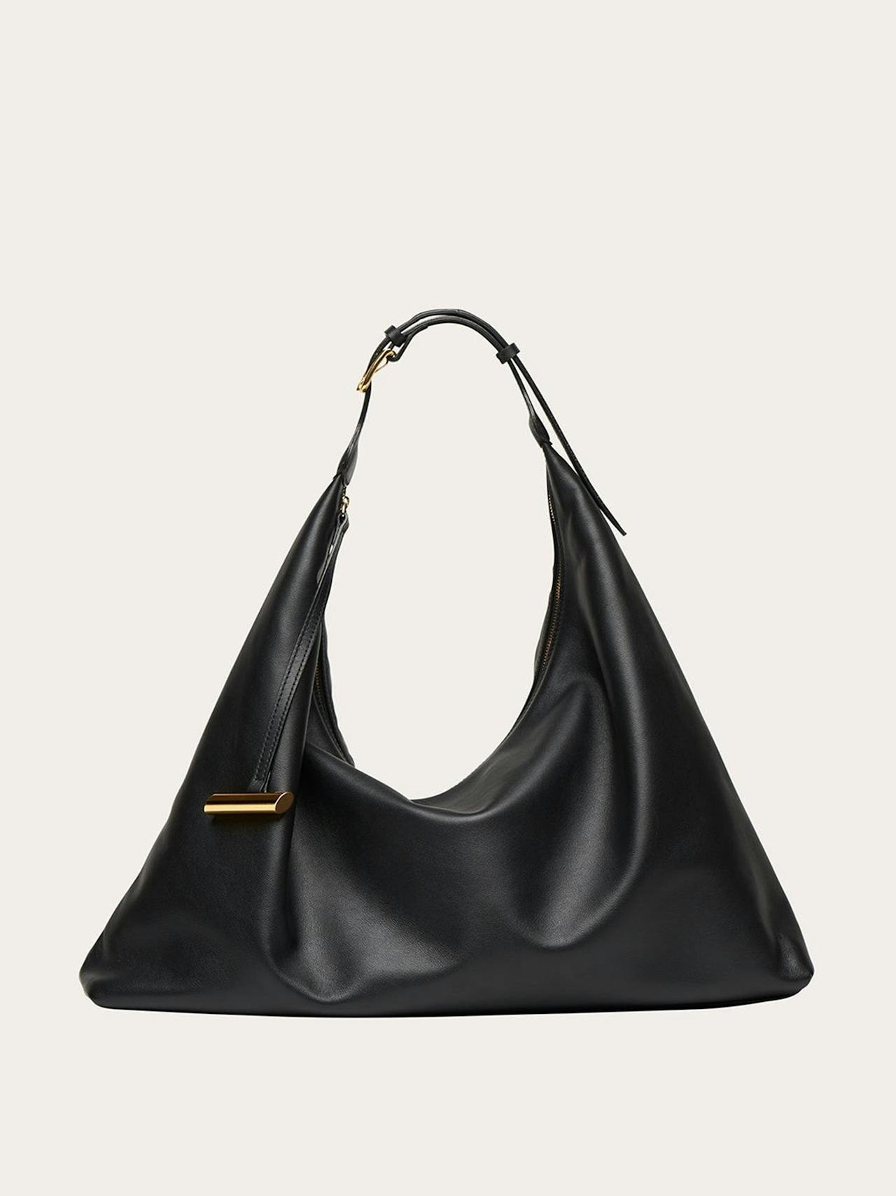 Black pillow hobo bag