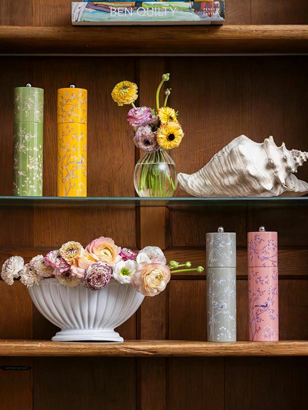 Pink chinoiserie salt and pepper mill  Addison Ross    - Collagerie