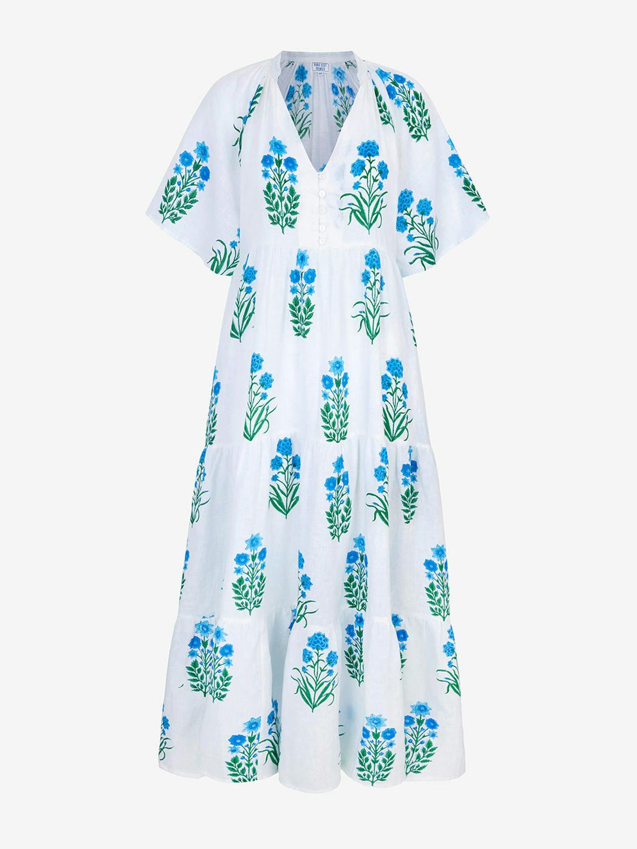 Aqua botanical manila dress
