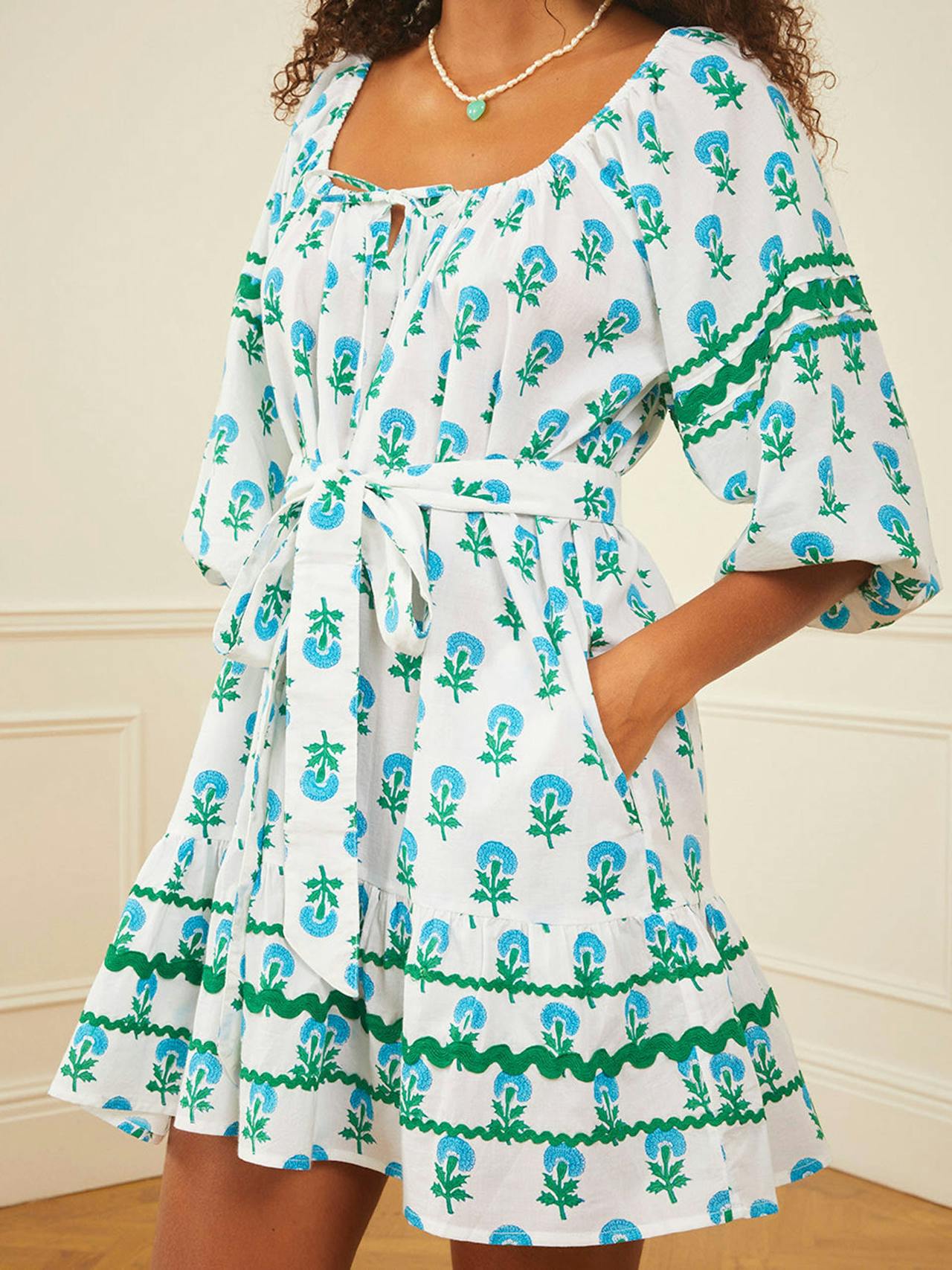 Aqua marigold stella dress Dresses Pink City Prints    - Collagerie