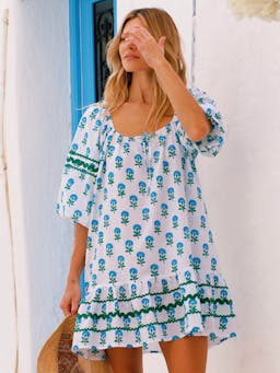 Aqua marigold stella dress Dresses Pink City Prints    - Collagerie