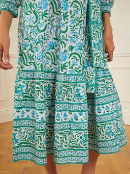 Aqua mix prairie dress Dresses Pink City Prints    - Collagerie