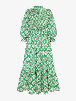 Emerald trellis izzy dress Dresses Pink City Prints    - Collagerie