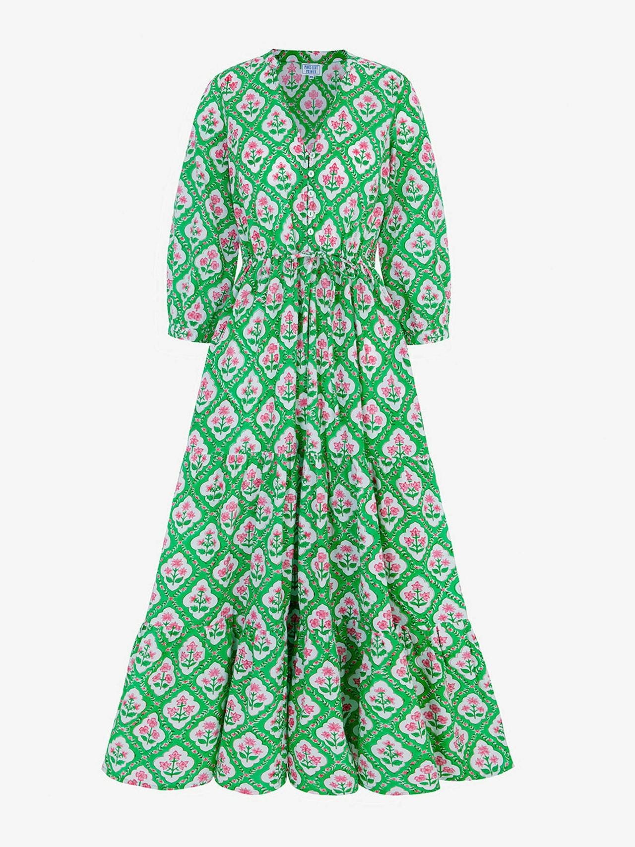 Emerald trellis maria dress