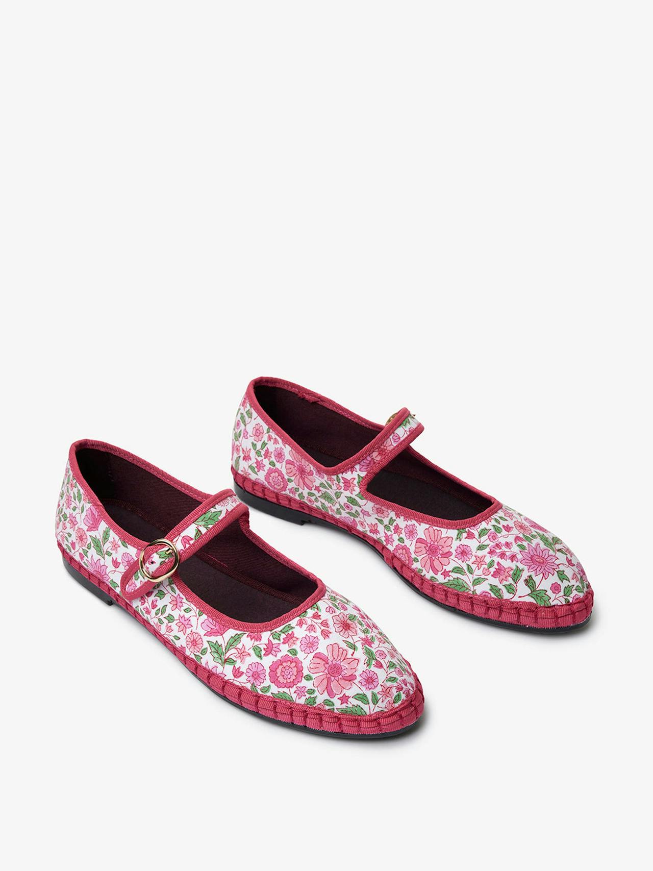 Hollyhock meadow Mary Janes Footwear Pink City Prints    - Collagerie