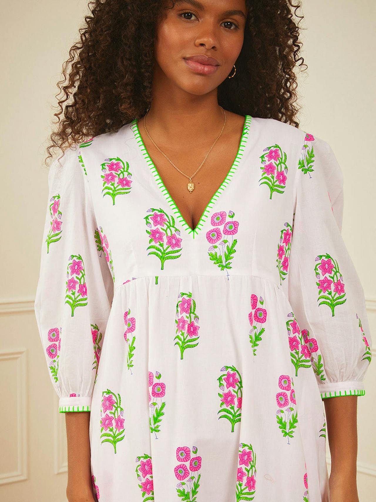 Neon agapanthus lydia dress Dresses Pink City Prints    - Collagerie