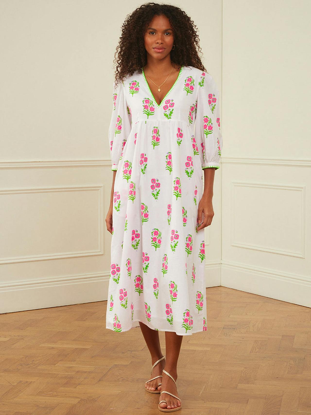 Neon agapanthus lydia dress Dresses Pink City Prints    - Collagerie