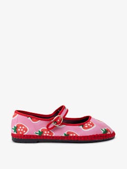 Strawberry print Mary Janes Footwear Pink City Prints    - Collagerie