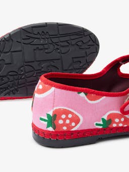 Strawberry print Mary Janes Footwear Pink City Prints    - Collagerie