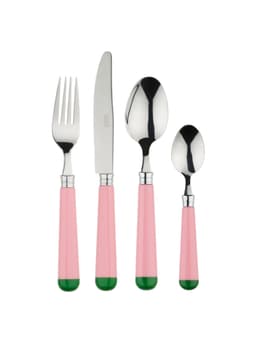 Pink and green cutlery (16-piece set)  In The Roundhouse    - Collagerie