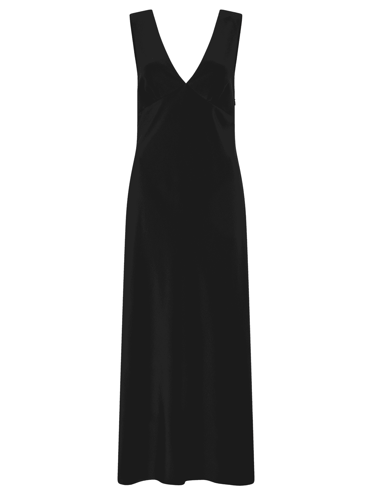 Black plunge slip dress