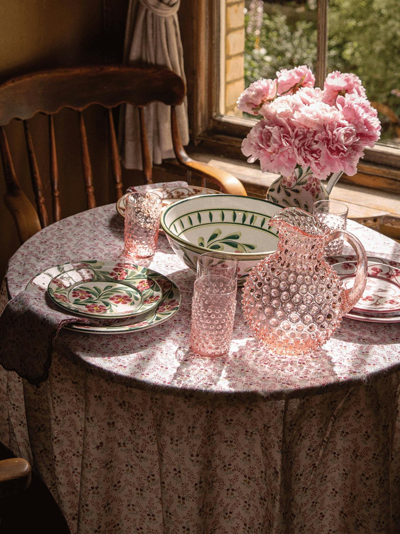 Round hobnail jug Glassware Sharland England    - Collagerie