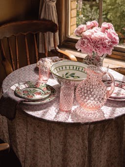 Round hobnail jug Glassware Sharland England    - Collagerie