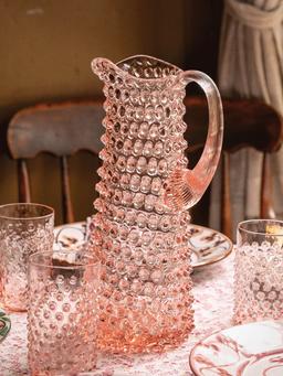 Tall hobnail jug Glassware Sharland England    - Collagerie