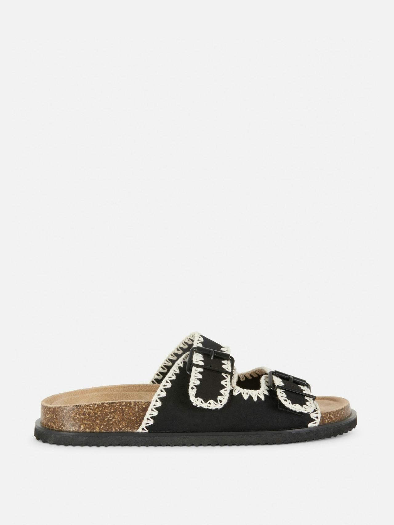 Whipstitch footbed sandals