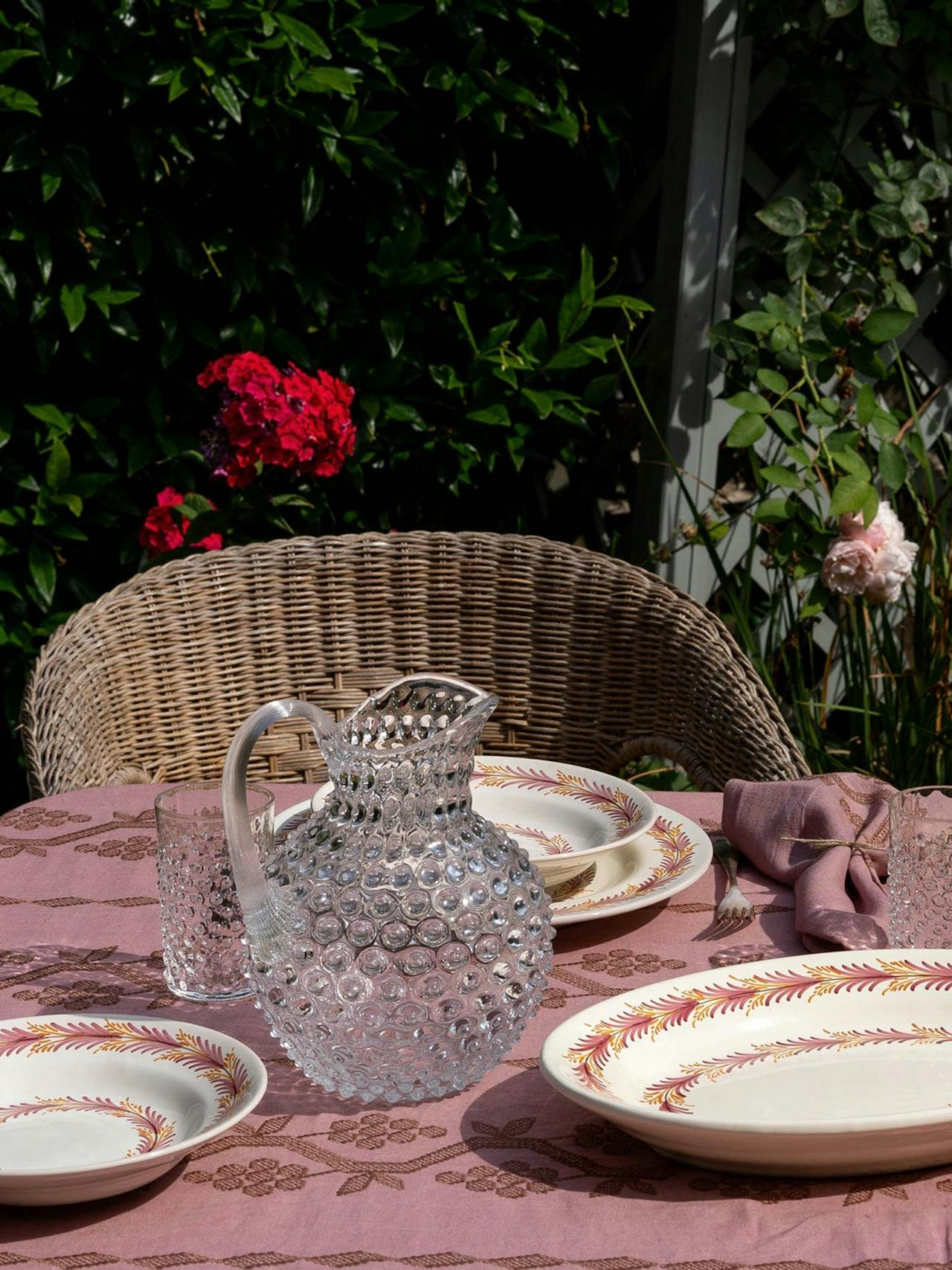 Round hobnail jug Glassware Sharland England    - Collagerie