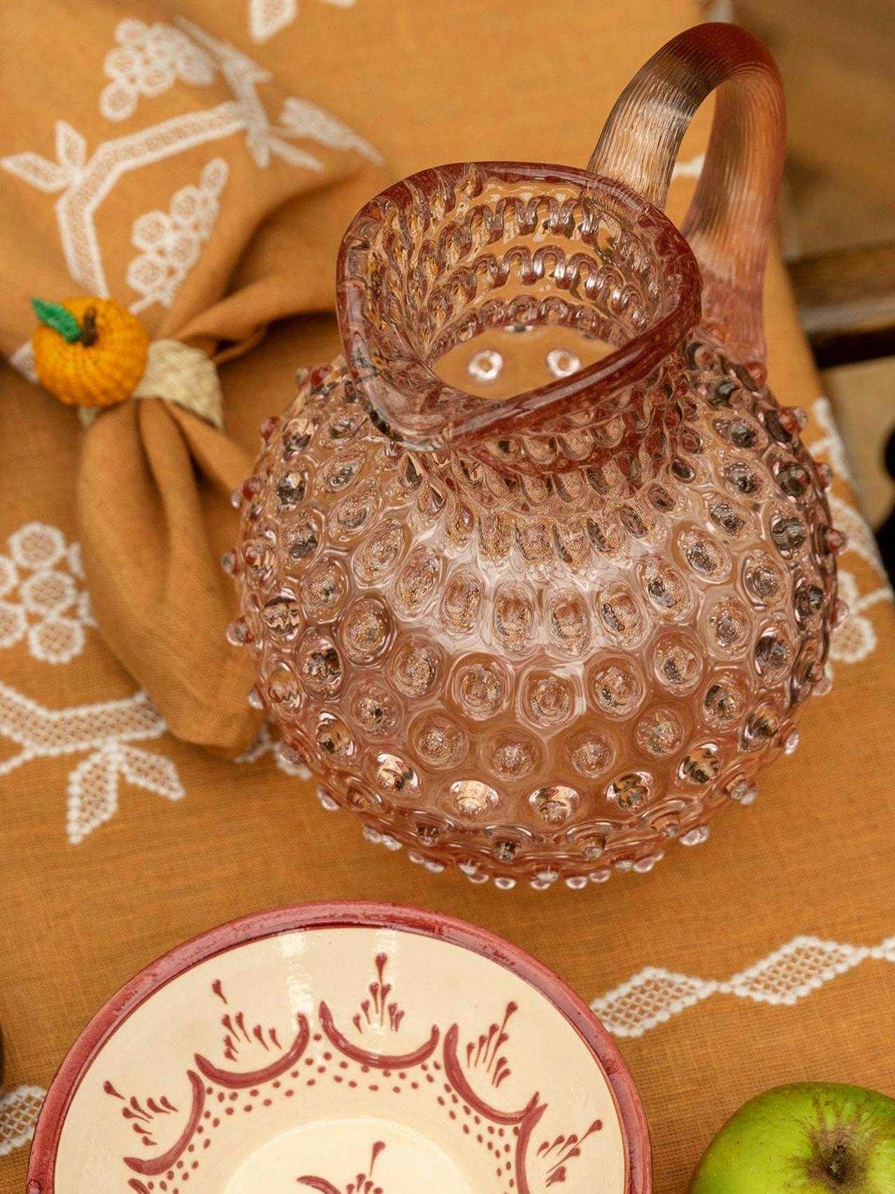 Round hobnail jug Glassware Sharland England    - Collagerie