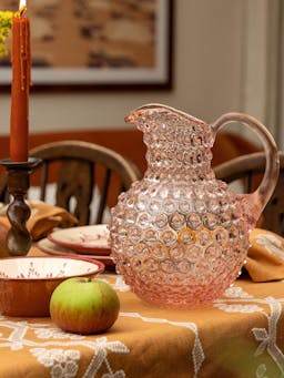 Round hobnail jug Glassware Sharland England    - Collagerie