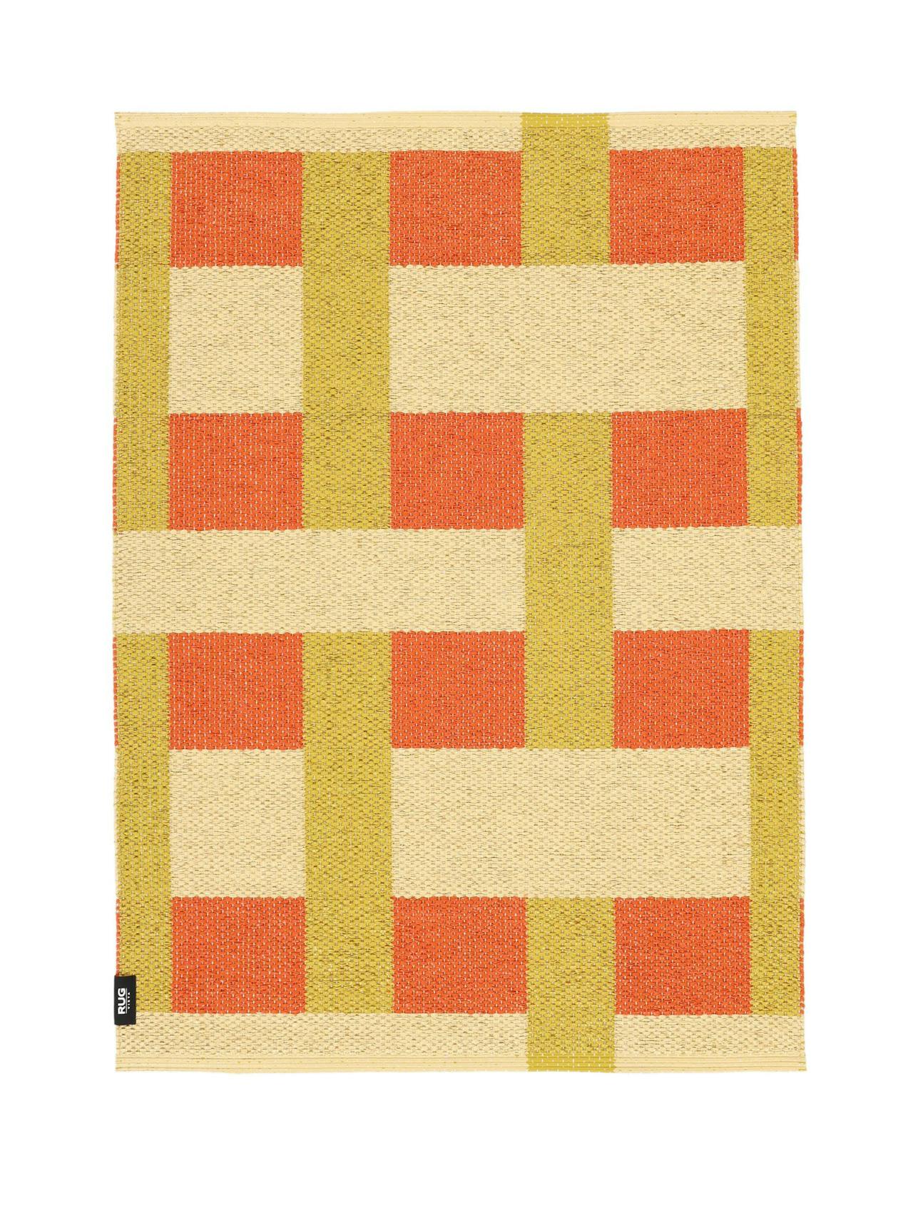 Checkson yellow rug