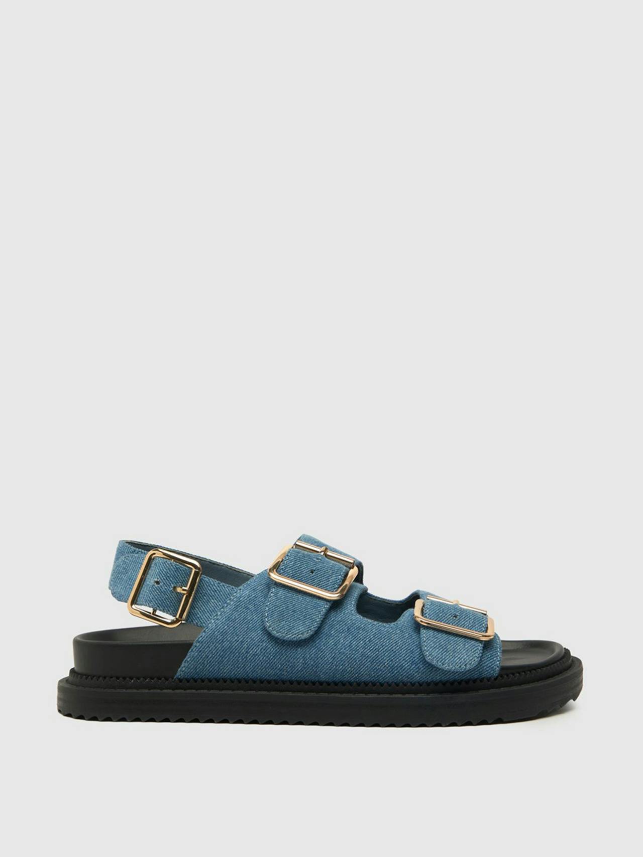 Talbot double buckle sandals in blue