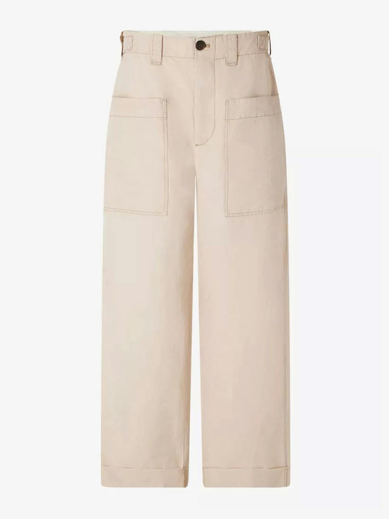Thabor high-rise straight-leg cotton and linen-blend trousers