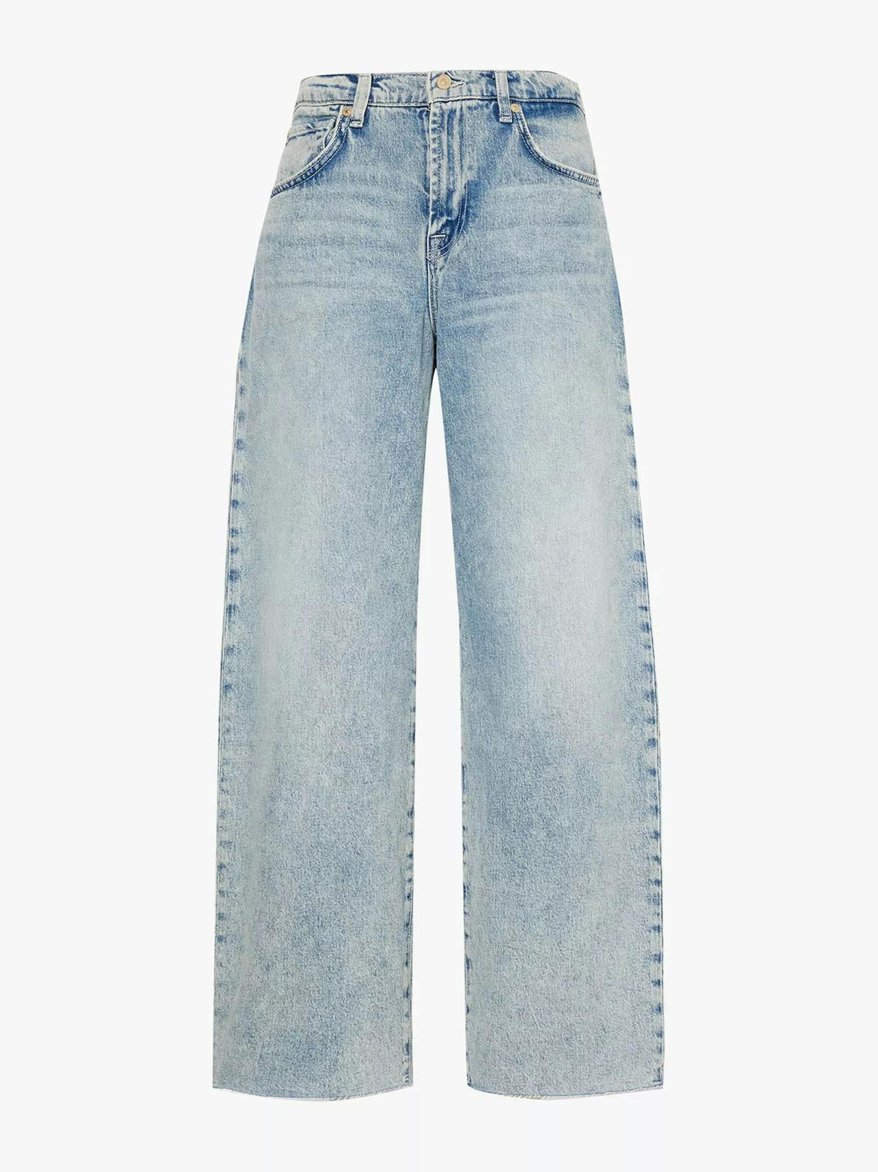 Bonnie Curvilinear wide-leg mid-rise stretch-denim jeans