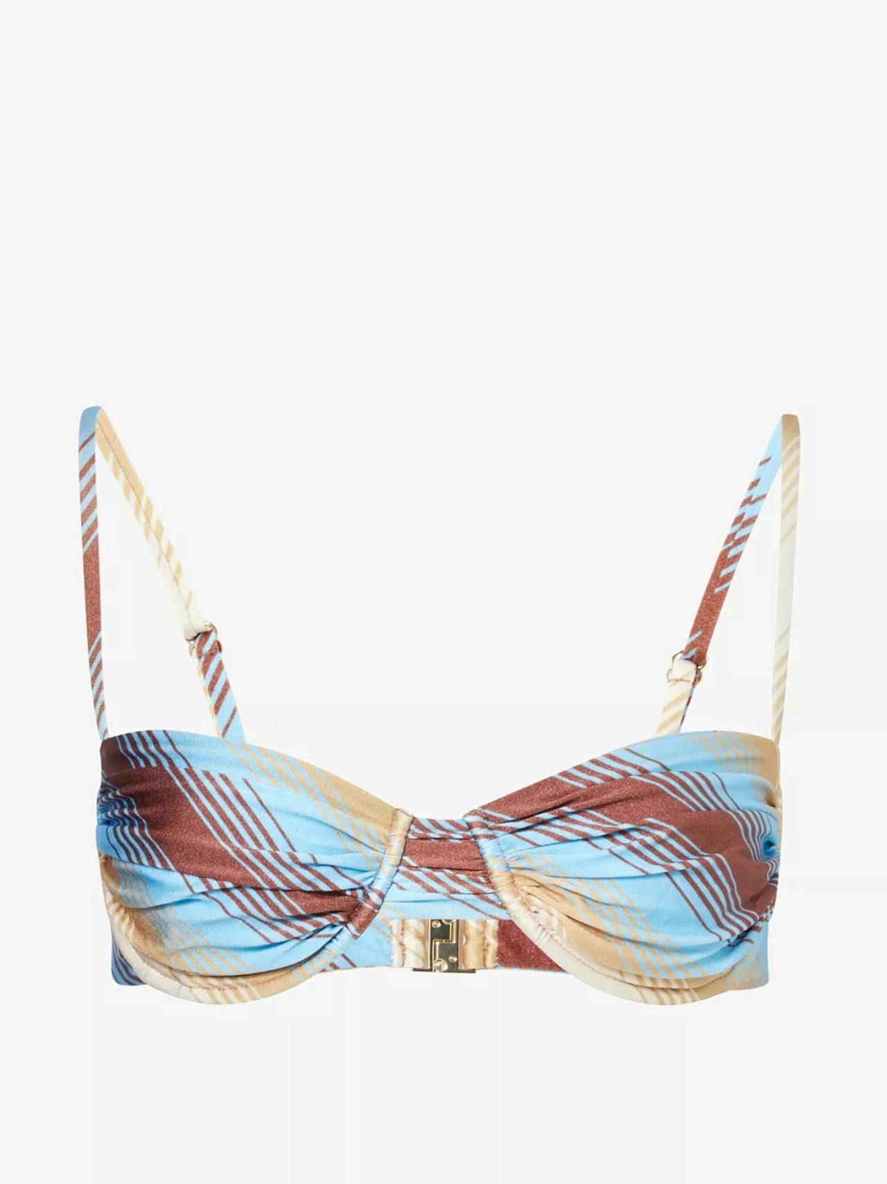 Stefania graphic-print bikini top