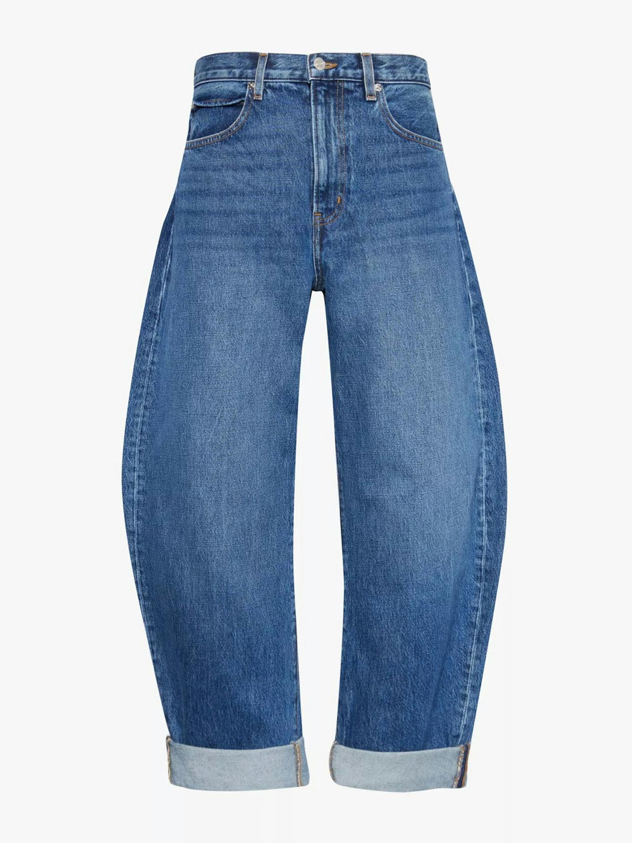 Baggy Bubble barrel-leg high-rise jeans