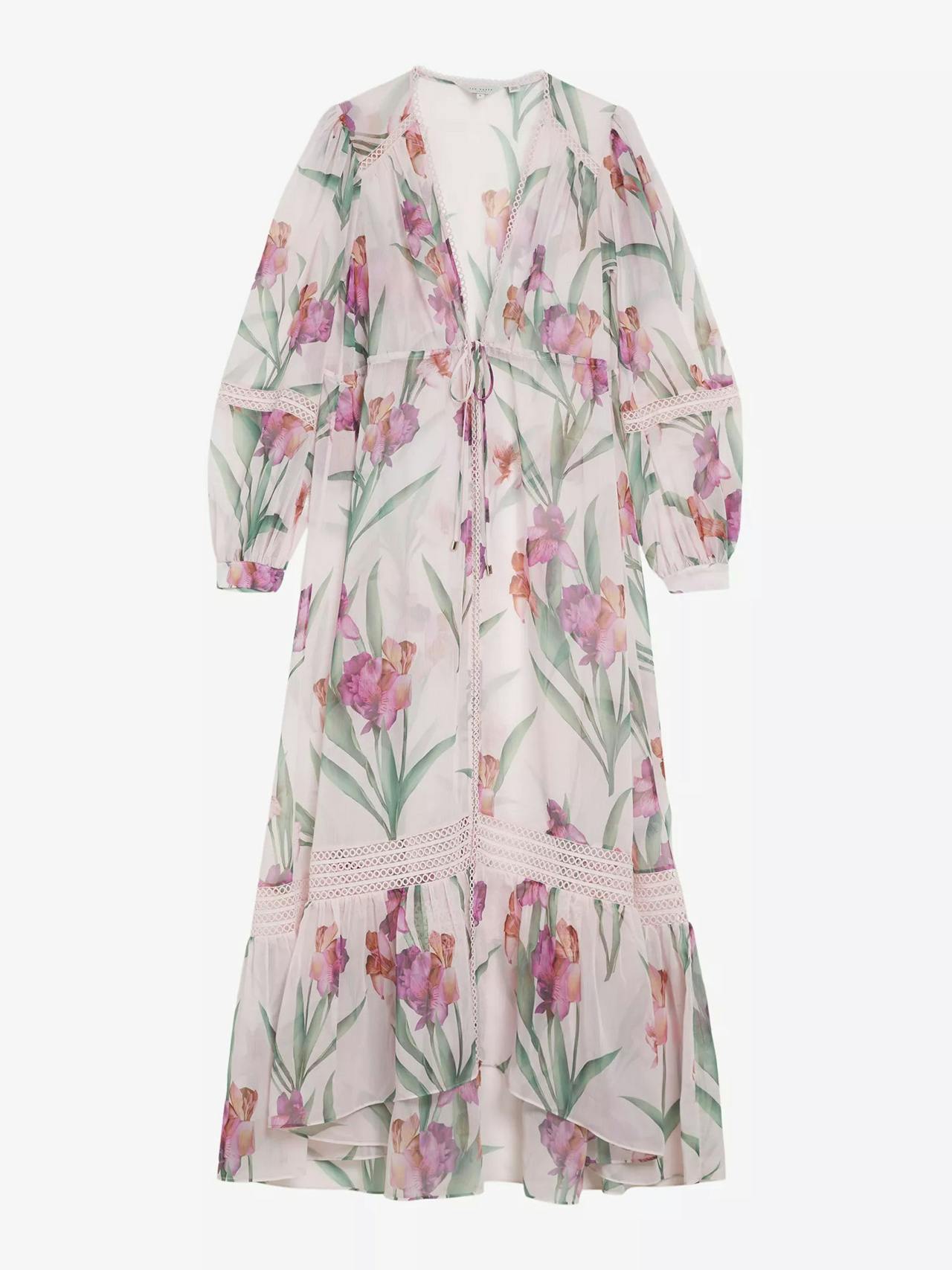 Etakk floral-print woven maxi cover-up dress