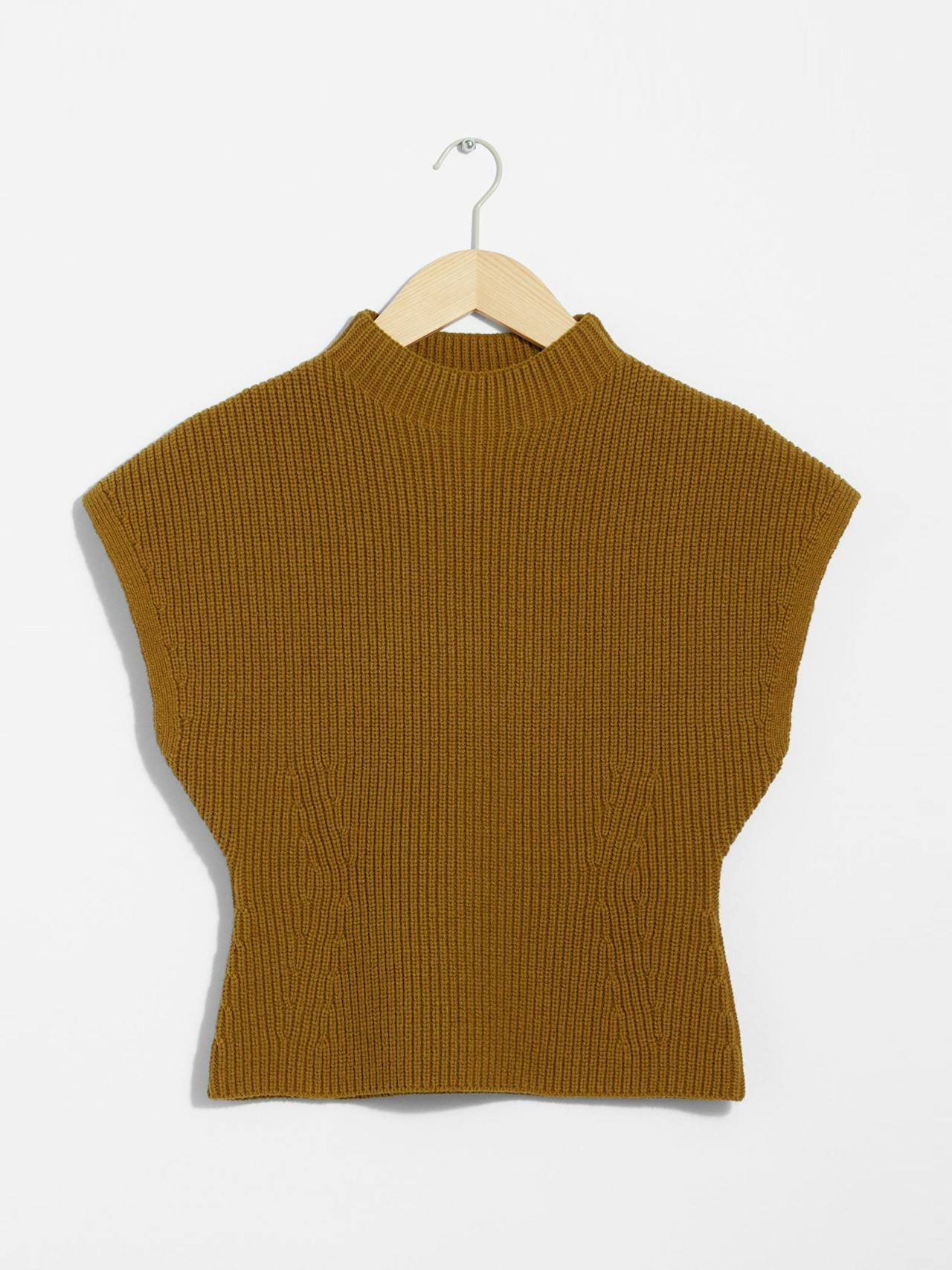 Rib-knit mock-neck vest