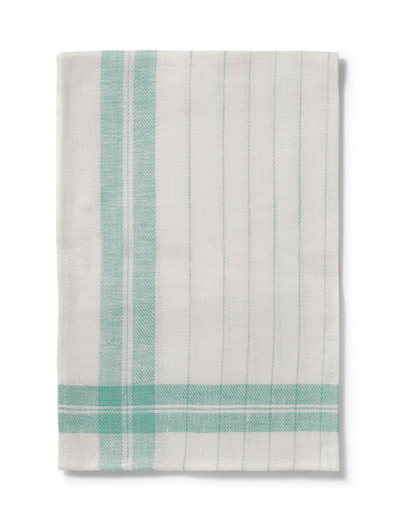 Stripe kitchen towel turquoise, set of 4