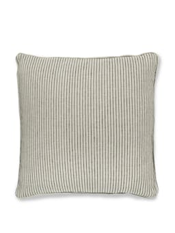 Textured stripe cushion in charcoal and natural with self trim Cushions Volga Linen    - Collagerie