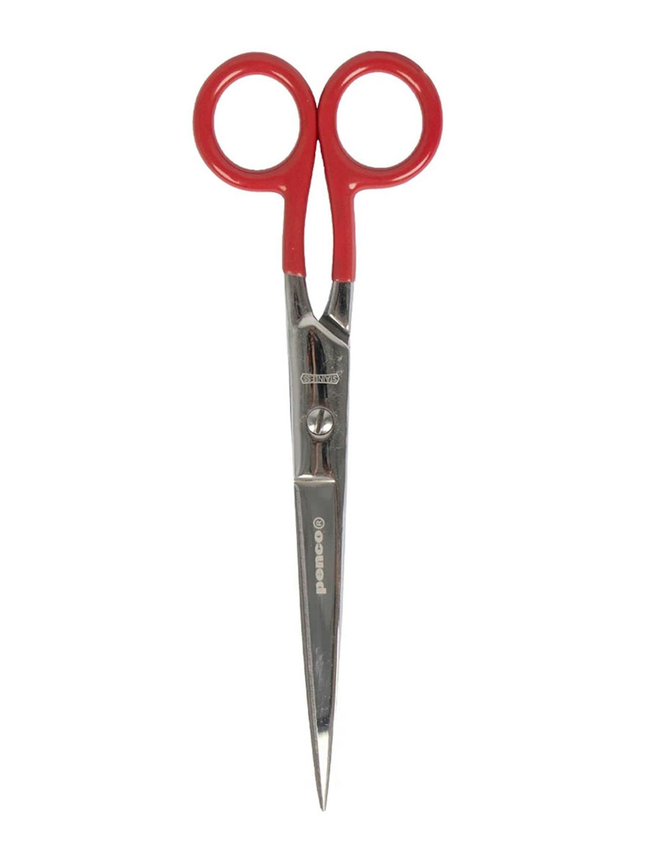 Stainless steel scissors in red