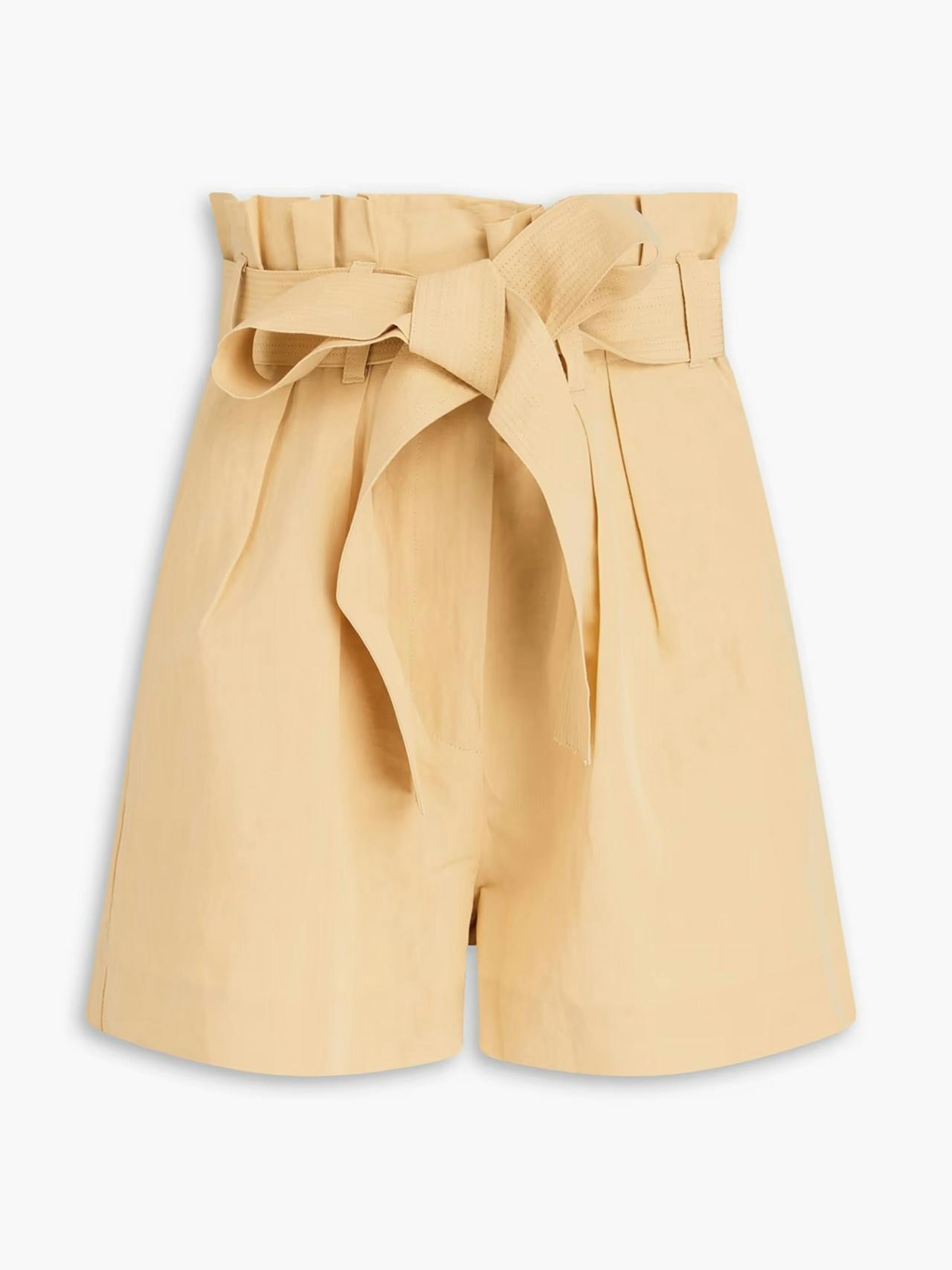 Abri pleated cotton, linen and silk-blend shorts