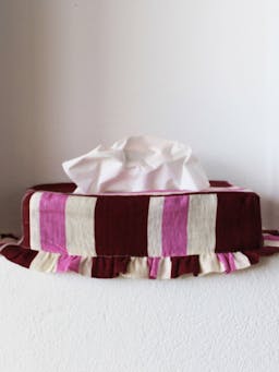 Burgundy and cerise rectangle tissue box cover Accessories Amuse La Bouche    - Collagerie